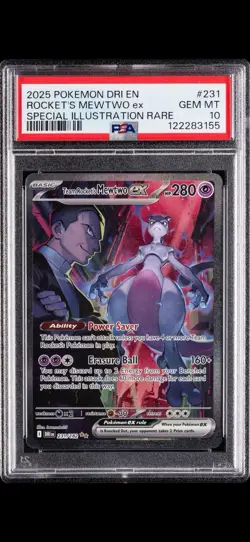 Pokemon TCG Destined Rivals Holo Mewtwo Card 231/182 PSA 10 - Image 1