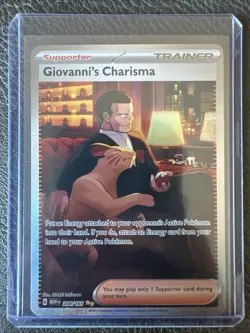 Pokemon TCG Giovanni's Charisma Holo Card 204/165 Special Illustration Rare - Image 1