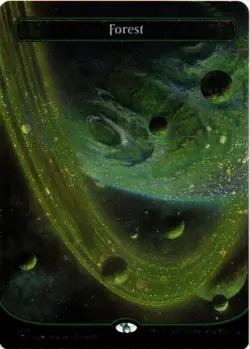 MTG: Unfinity: Galaxy Foil Borderless Forest (495): Lightly Played Condition - Image 1