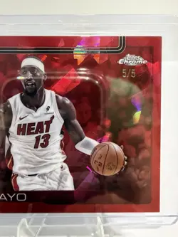 2025-26 Topps Chrome Sapphire Bam Adebayo Red 5/5 Bookend Color Match #138! - Image 3