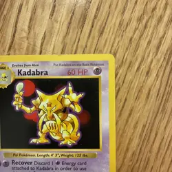 1999 Mint WOTC 32/102 Shadowless Kadabra Uncommon Pokemon Card - Image 3