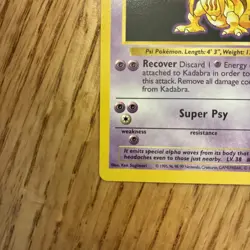 1999 Mint WOTC 32/102 Shadowless Kadabra Uncommon Pokemon Card - Image 5