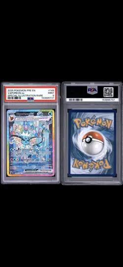 2025 POKEMON PRE EN-PRISMATIC EVOLUTIONS #149 VAPOREON EX PSA 9 - Image 3