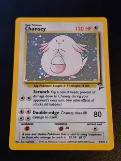 Chansey 3/130 Holo Rare Base Set 2 Pokemon NM - Image 1