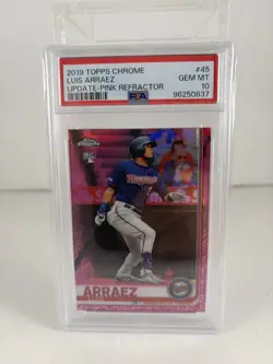 2019 Topps Chrome Luis Arraez #45 Update - Pink Refractor PSA 10 Baseball 2 Avlb - Image 1