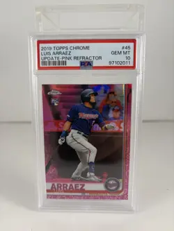 2019 Topps Chrome Luis Arraez #45 Update - Pink Refractor PSA 10 Baseball 2 Avlb - Image 3