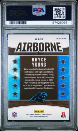 Bryce Young RC 2023 Panini Rookies & Stars Airborne Longevity PSA 10 Carolina - Image 2