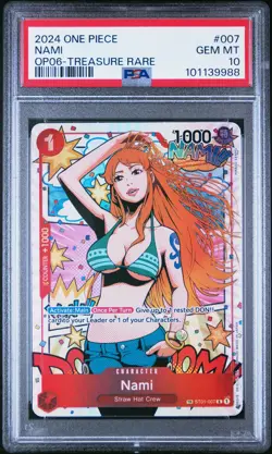 2024 ONE PIECE OP06-WINGS OF THE CAPTAIN TREASURE RARE #007 NAMI PSA 10 - Image 1