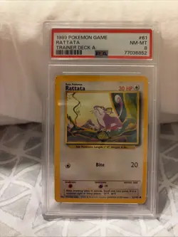 1999 Pokemon Game Rattata Trainer Deck A #61 PSA 8 NM Mint - Image 4