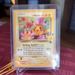 Pokemon TCG Holo Pikachu Card 24/53 Birthday Celebrations 25th Anniversary NM - Image 1