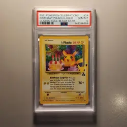 2021 Pokemon Celebrations Birthday Pikachu PSA 10 - Image 3