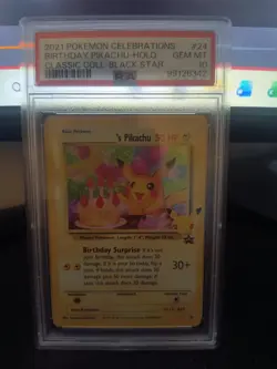 2021 Pokemon Pikachu Holo Birthday Celebrations Classic Collection 24 PSA 10 - Image 1