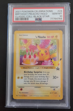 Pokemon 2021 Celebrations Birthday Pikachu PSA 10 - Image 1