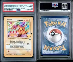 2021 Pokemon Birthday Pikachu Celebrations 24/25 PSA 10 - Image 3