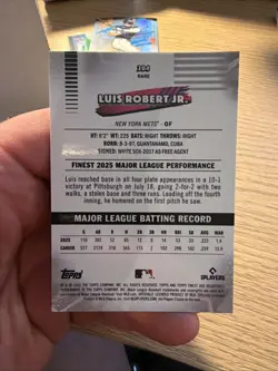 2026 Topps Finest LUIS ROBERT JR. Rare Black /10 #204 New York Mets - Image 2