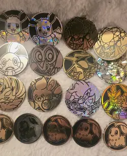 Lot of 50 Official Pokemon TCG Coins & Markers! Different Sizes & Colors! - Image 5