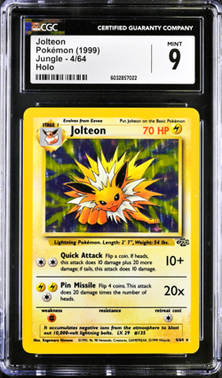 1999 POKEMON JUNGLE HOLO #4/64 JOLTEON CGC 9 - Image 1