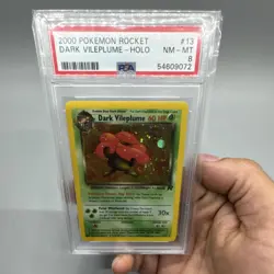Pokemon 2000 Team Rocket Dark Vileplume Holo Rare 13/82 PSA 8 Unlimited - Image 1