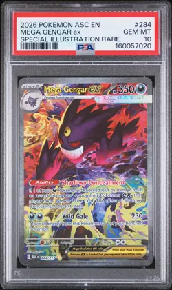 2026 POKEMON ASC EN-ASCENDED HEROES #284 MEGA GENGAR EX PSA 10 - Image 1