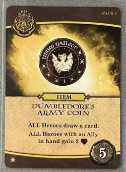 Harry Potter Hogwarts Battle CCG Promo Card Lot Colin Creevey Army Coin UNUSED - Image 4