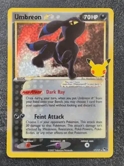 Umbreon Gold Star 17/17 Celebrations: Classic Collection Pokemon EXC - Image 1