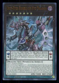 Odd-Eyes Rebellion Xyz Dragon BLMR-EN005 Monstrous Revenge Yu-Gi-Oh 1st Ed NM - Image 1