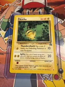 Pikachu # 27 WOTC Black Star PROMO "Bumblebee" Pokemon Card NEAR MINT - Image 1
