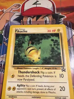 Pikachu # 27 WOTC Black Star PROMO "Bumblebee" Pokemon Card NEAR MINT - Image 2