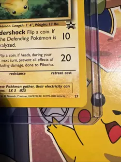 Pikachu # 27 WOTC Black Star PROMO "Bumblebee" Pokemon Card NEAR MINT - Image 4