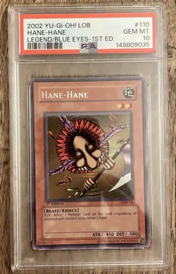 Yu-Gi-Oh! LOB-110 Hane-Hane Rare 1st Edition Gem Mint PSA 10 - Image 1