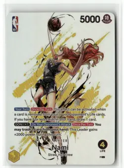 NAMI BASKETBALL ONE PIECE Holographic Custom Art Anime Collectible Card - Image 1