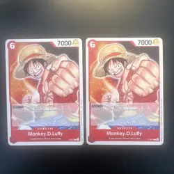 ONE PIECE TCG: Luffy P-001 (2022) pre-errata (no dot) x2 - LP Damaged - Image 1
