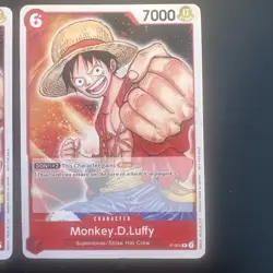 ONE PIECE TCG: Luffy P-001 (2022) pre-errata (no dot) x2 - LP Damaged - Image 3