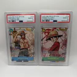 SEQUENTIAL Ace & Luffy PSA 10 One piece OP13-118 OP13-119 OP13 Alt Art - Image 1