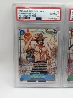 SEQUENTIAL Ace & Luffy PSA 10 One piece OP13-118 OP13-119 OP13 Alt Art - Image 2