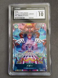 CGC 10 Gem Mint Japanese Buggy OP09-051 Rare Alt. Art Parallel One Piece TCG - Image 1