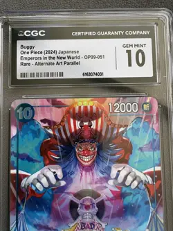 CGC 10 Gem Mint Japanese Buggy OP09-051 Rare Alt. Art Parallel One Piece TCG - Image 3