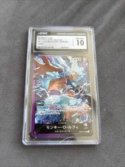 CGC 10 Gem Mint Japanese Monkey D. Luffy OP09-061 Leader One Piece TCG - Image 1