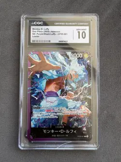 CGC 10 Gem Mint Japanese Monkey D. Luffy OP09-061 Leader One Piece TCG - Image 2
