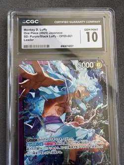 CGC 10 Gem Mint Japanese Monkey D. Luffy OP09-061 Leader One Piece TCG - Image 4