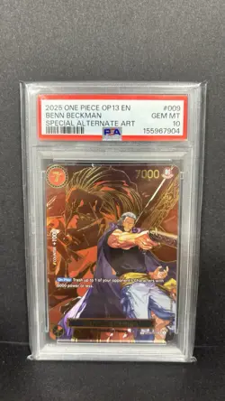 2025 ONE PIECE OP13 BENN BECKMAN SPECIAL ALT ART OP09 #009 PSA 10 GEM MINT - Image 1