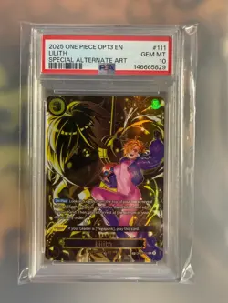 One Piece OP07-111 Lilith OP13 Special SP Parallel ENG Alternate Alt Art PSA 10 - Image 1
