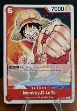 One Piece Monkey D Luffy PRE ERRATA Promo P-001 pre-errata RARE promotion #001 - Image 1