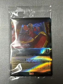 ✨Disney Lorcana Iago Out of Reach 8/D23 Gold Member Exclusive Card Sealed - Image 1