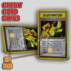 1998 Pokemon: Pikachu Illustrator Japan | Credit Card Skin/Sticker | 2 Pack - Image 1