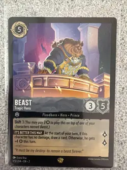 Disney Lorcana TCG Beast Tragic Hero 173/204 Rise of the Floodborn Regular Card - Image 1