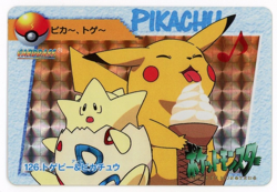 Pokemon Card Pikachu & Togepi No. 126 Holo Prism Anime Collection Series PL - Image 1
