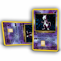 1999 Pokemon: Mewtwo, First Edition | Credit Card Skin/Sticker | 2 Pack - Image 1