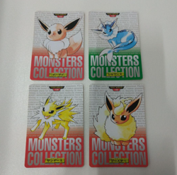 Pokemon Carddass Eevee Red Green 1st Gen Booster 4 Card Lot Authentic - Image 1