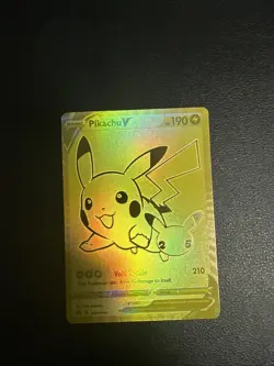 Pokemon Pikachu v SWSH145 Gold Holo TCG Promo Card UPC - Image 1